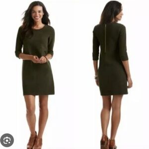 VINEYARD VINES 3/4 Sleeve Stretch Ribbed Ottoman Shift Dress